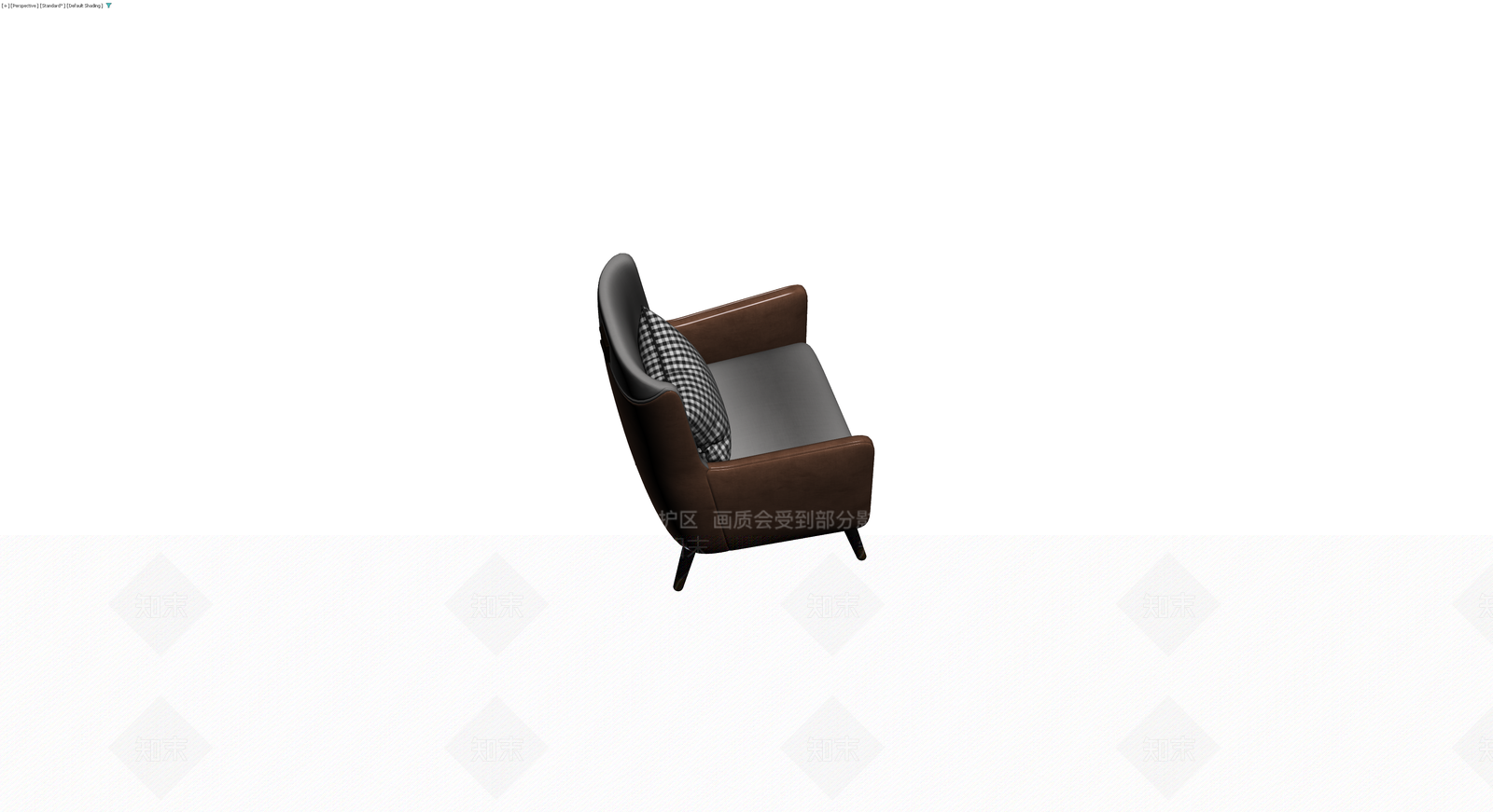 灰棕配色扶手椅3D模型下载【ID:1230369319】