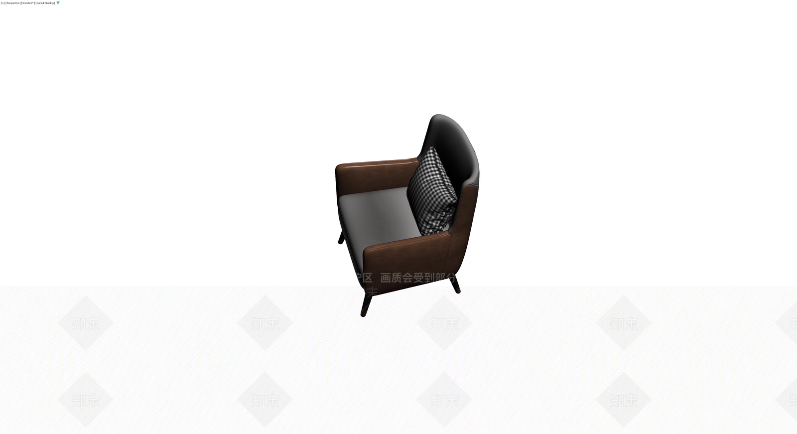 灰棕配色扶手椅3D模型下载【ID:1230369319】