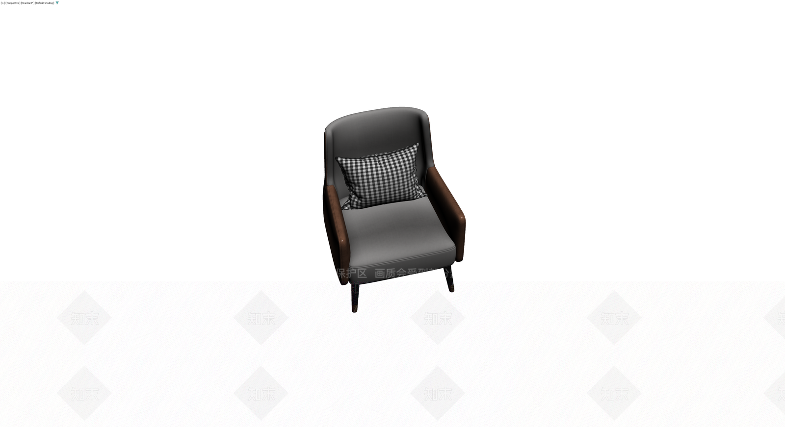 灰棕配色扶手椅3D模型下载【ID:1230369319】
