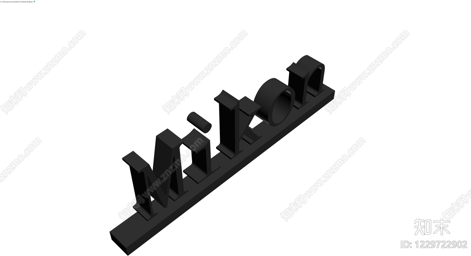 Mikon品牌立体字模型3D模型下载【ID:1229722902】