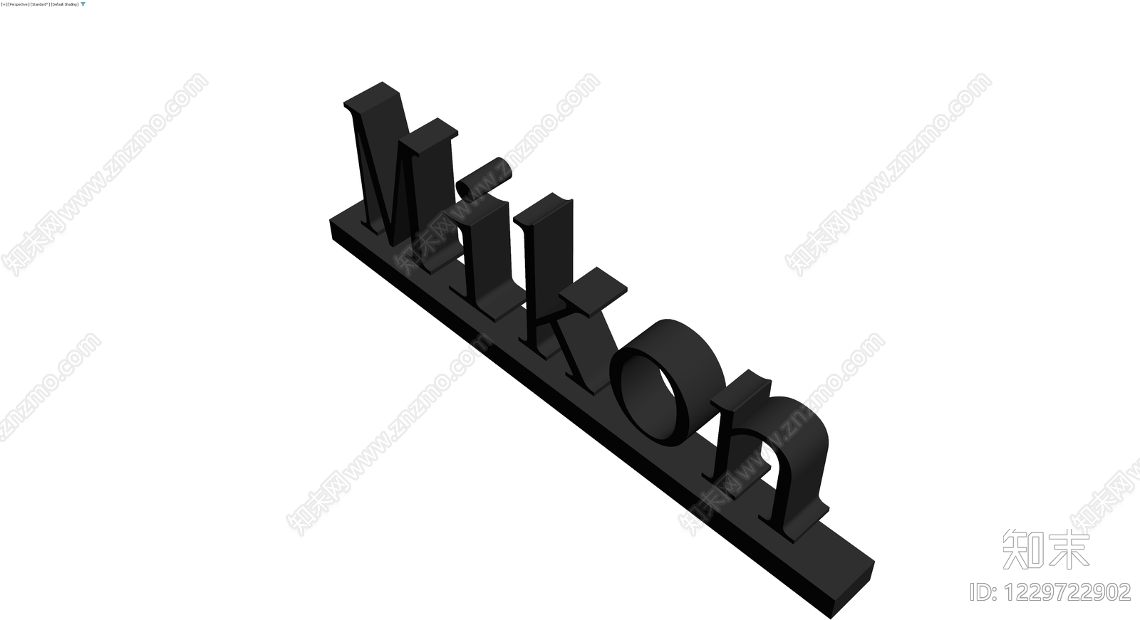 Mikon品牌立体字模型3D模型下载【ID:1229722902】