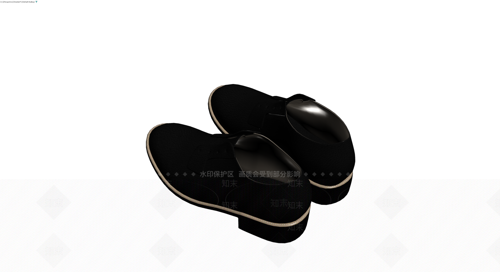 黑色纹理皮鞋3D模型下载【ID:1229857555】