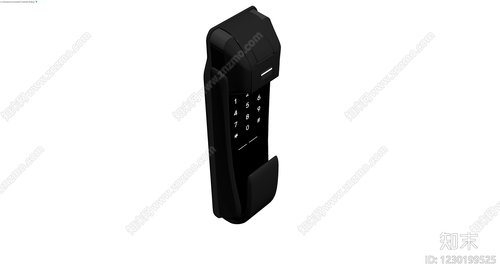 黑色智能密码门锁3D模型下载【ID:1230199525】
