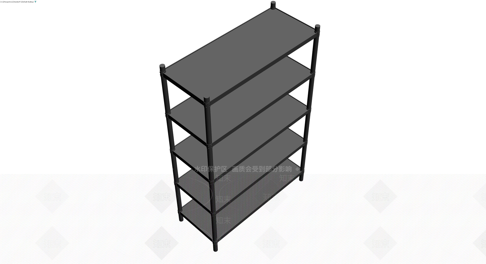 黑色五层金属置物架3D模型下载【ID:1230605074】
