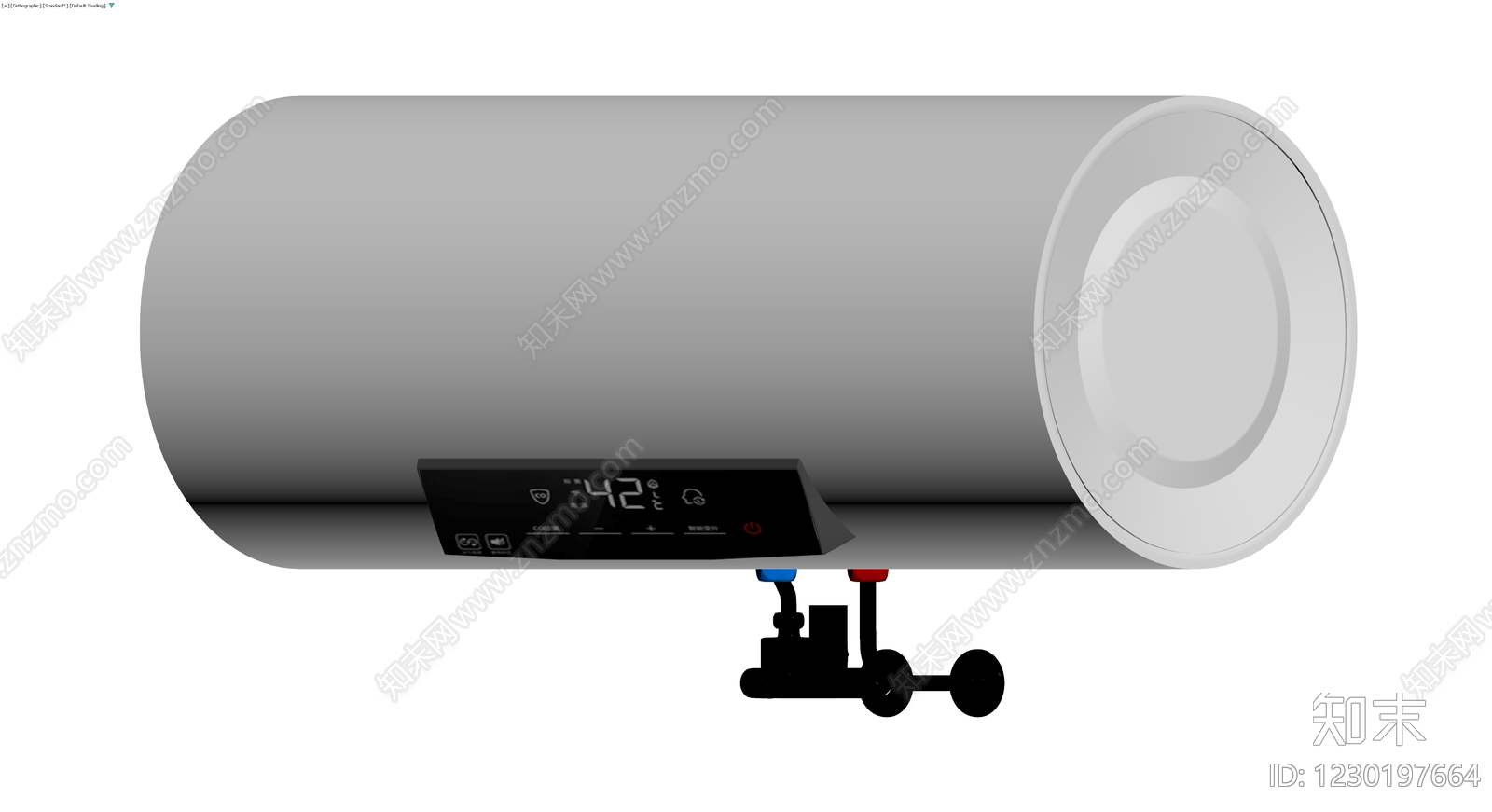 灰色卧式电热水器3D模型下载【ID:1230197664】