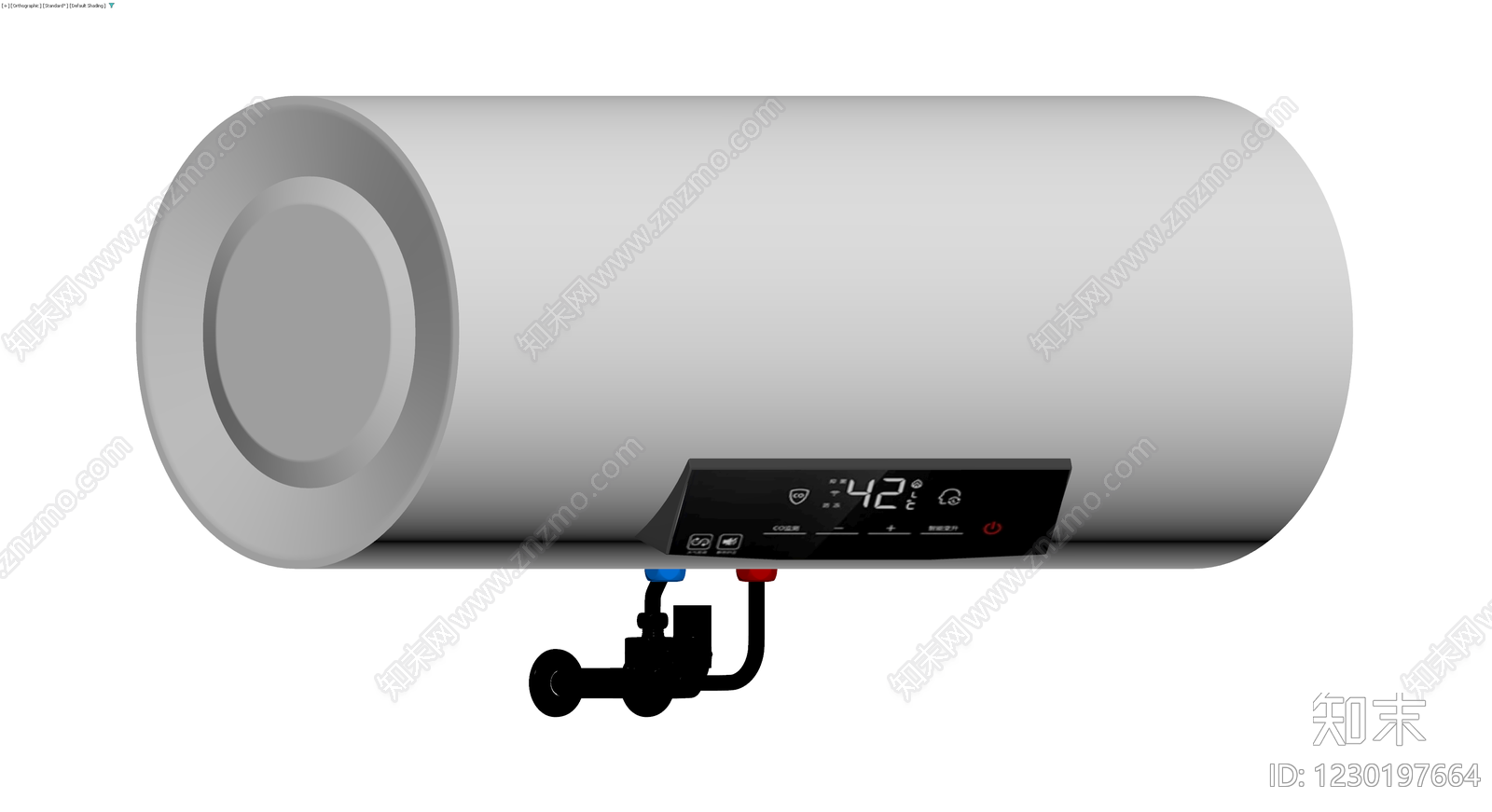 灰色卧式电热水器3D模型下载【ID:1230197664】