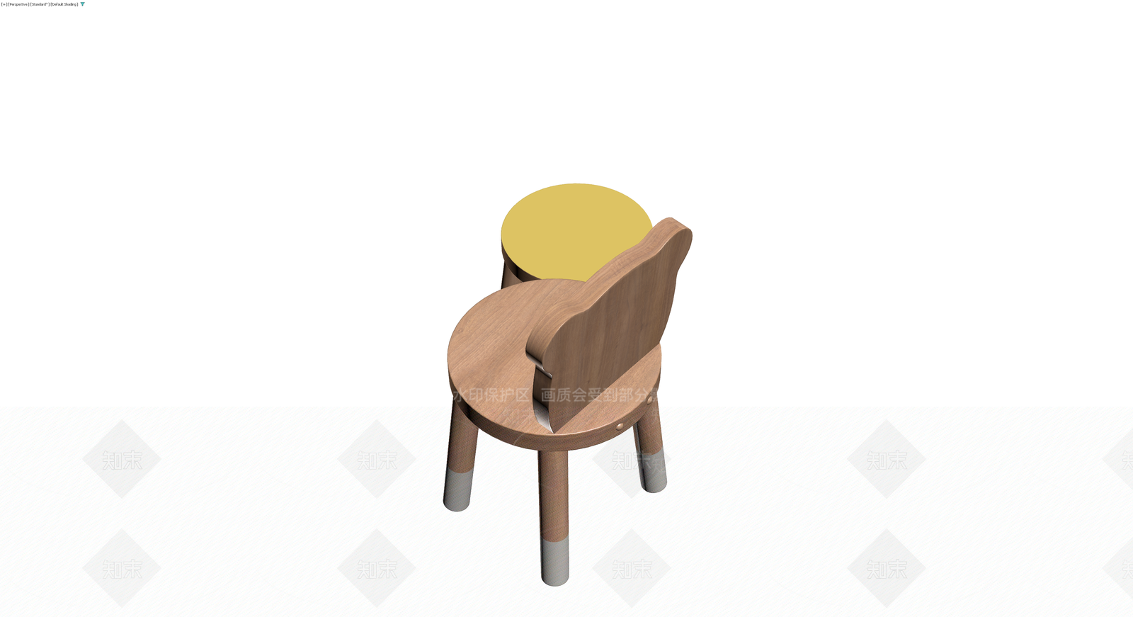 儿童木质桌椅组合3D模型下载【ID:1230753735】