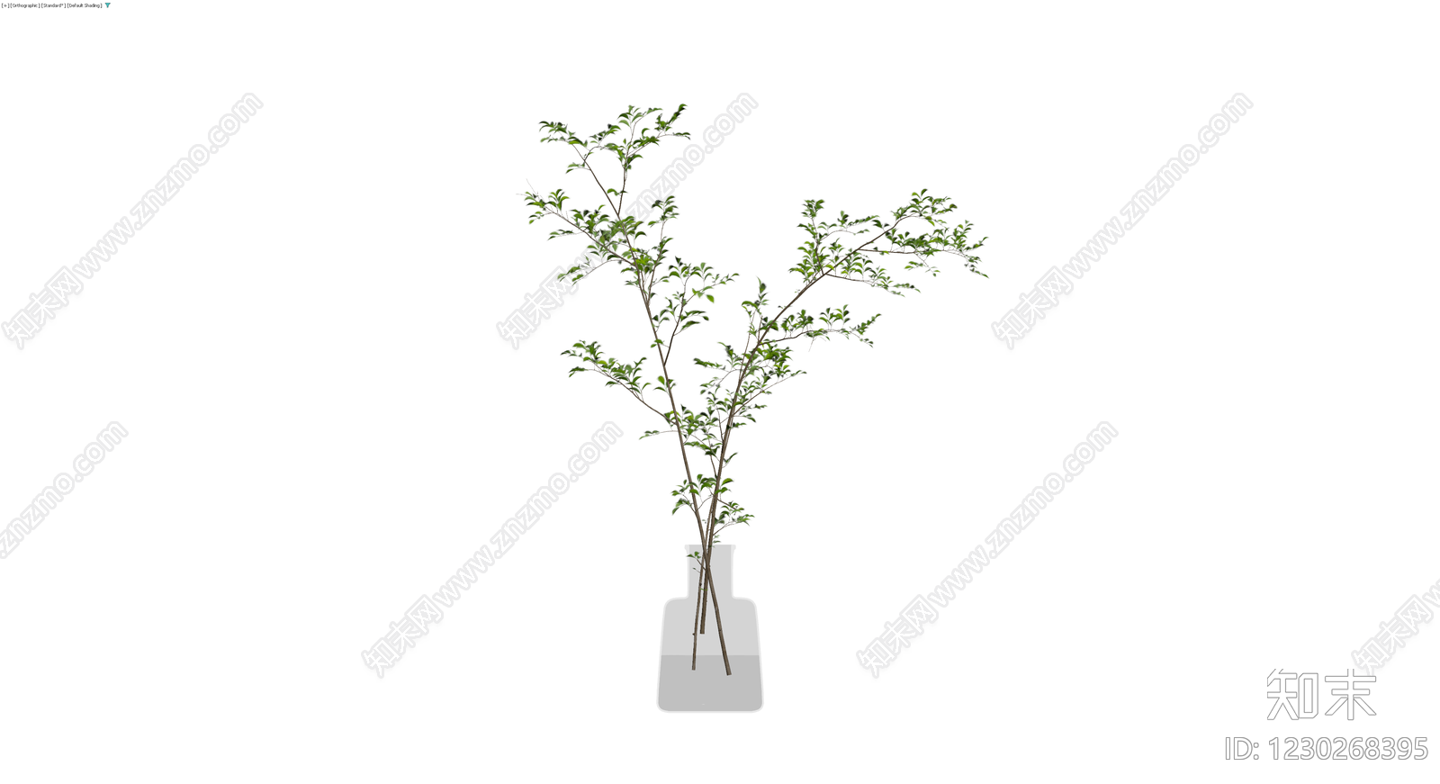 绿植枝条盆栽3D模型下载【ID:1230268395】