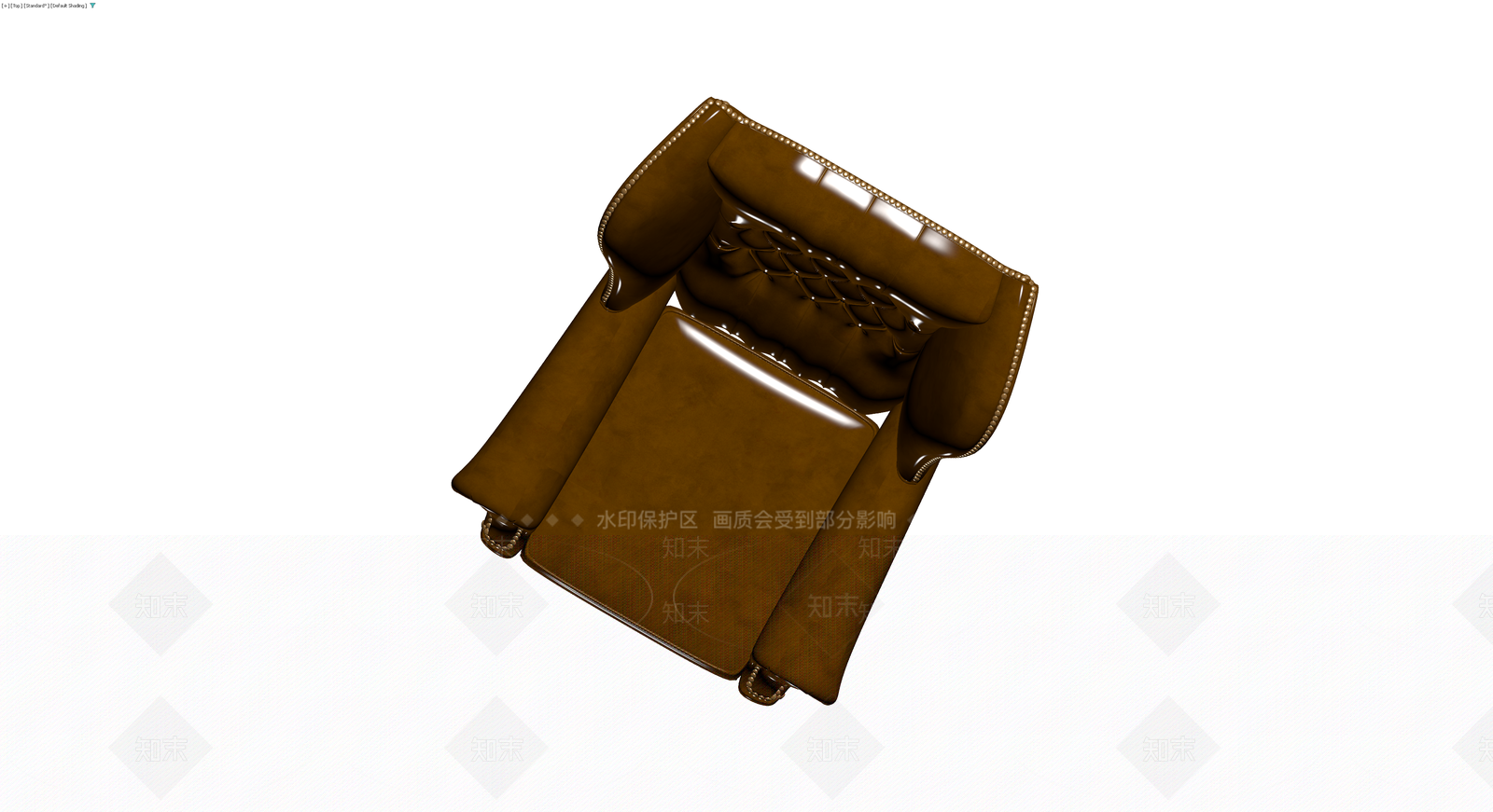 棕色皮质翼背椅3D模型下载【ID:1230151064】