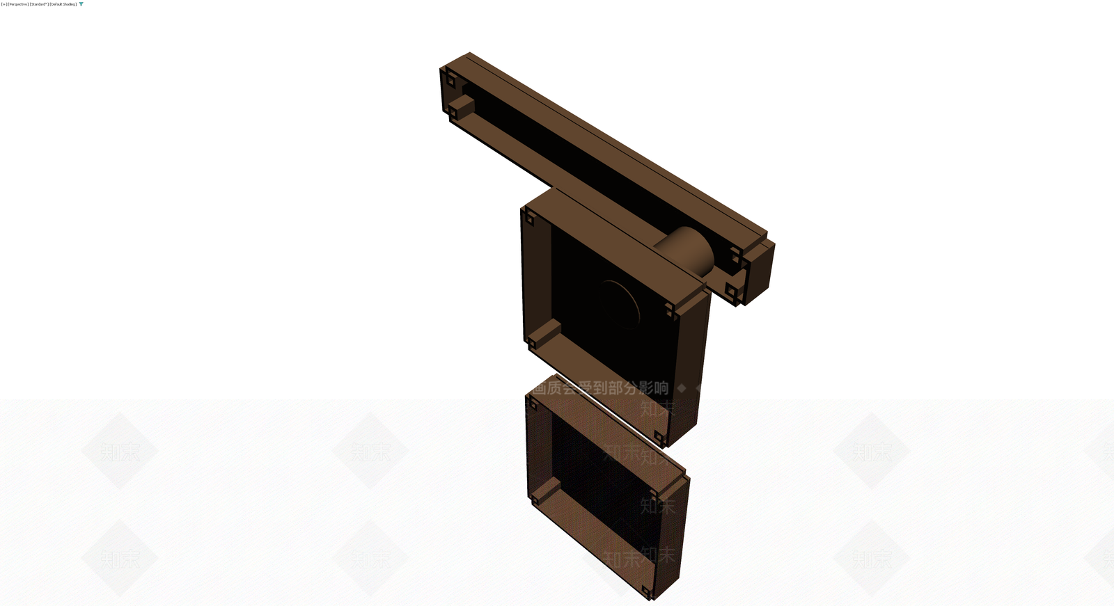 深棕色长柄插销锁3D模型下载【ID:1229648195】
