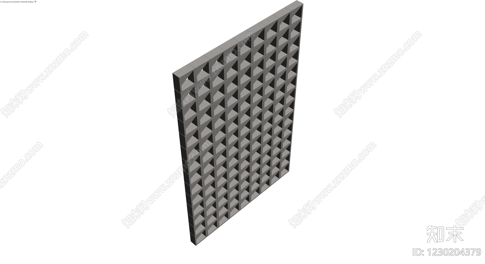 灰色镂空隔断格栅3D模型下载【ID:1230204379】