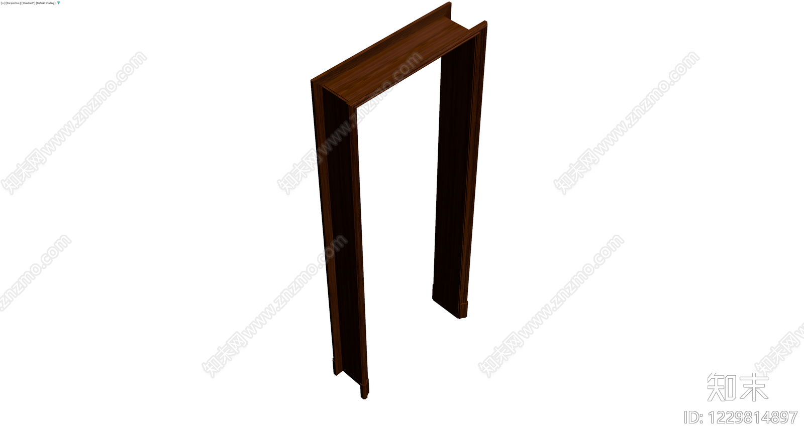 深色木纹门框组件3D模型下载【ID:1229814897】