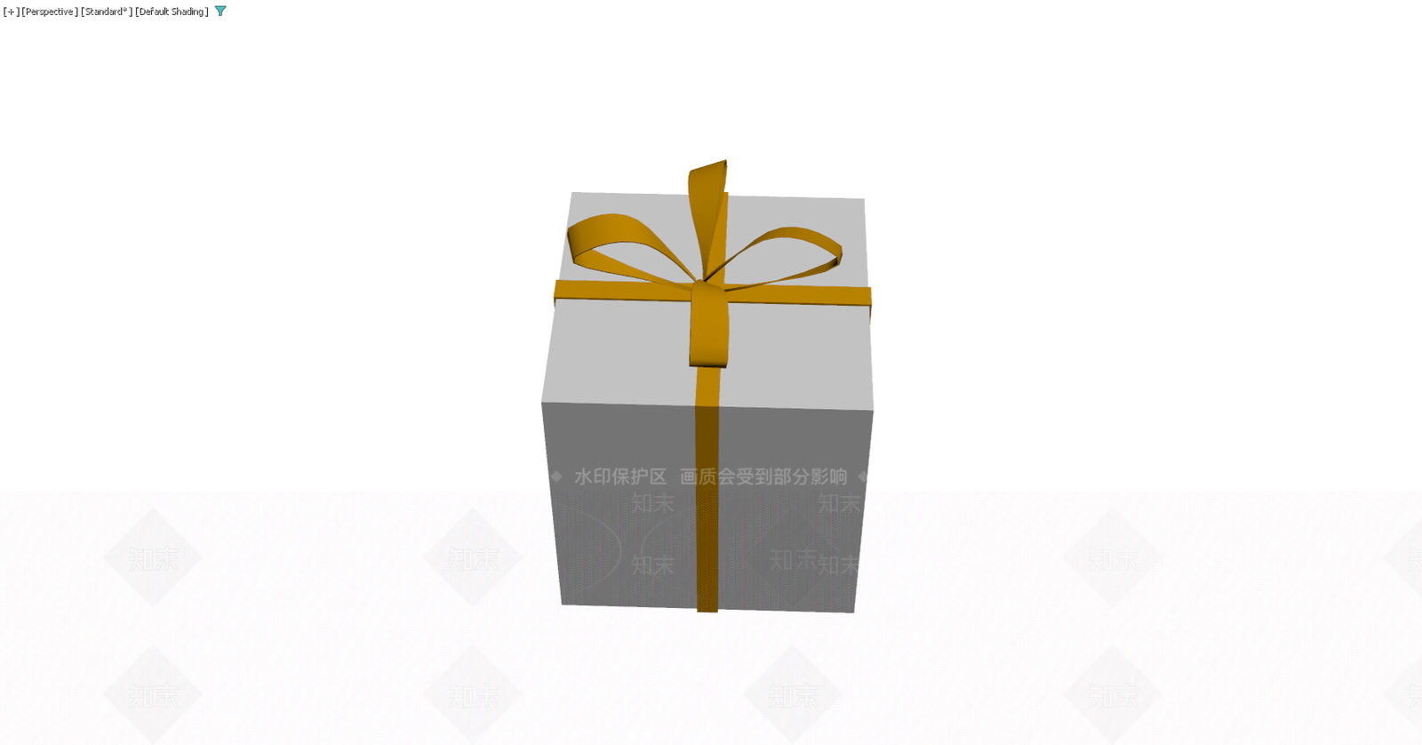 灰色礼品盒配金色蝴蝶结3D模型下载【ID:1229592052】