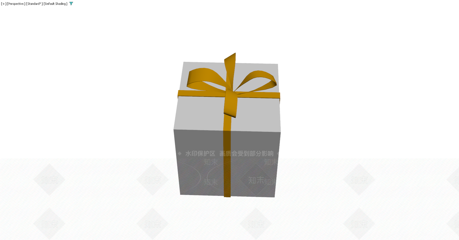 灰色礼品盒配金色蝴蝶结3D模型下载【ID:1229592052】