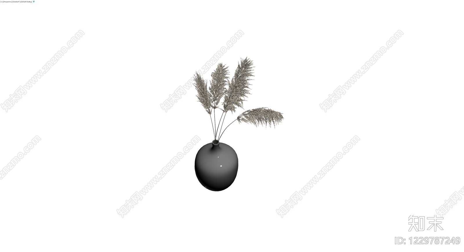 圆腹花瓶配干草盆栽3D模型下载【ID:1229787249】