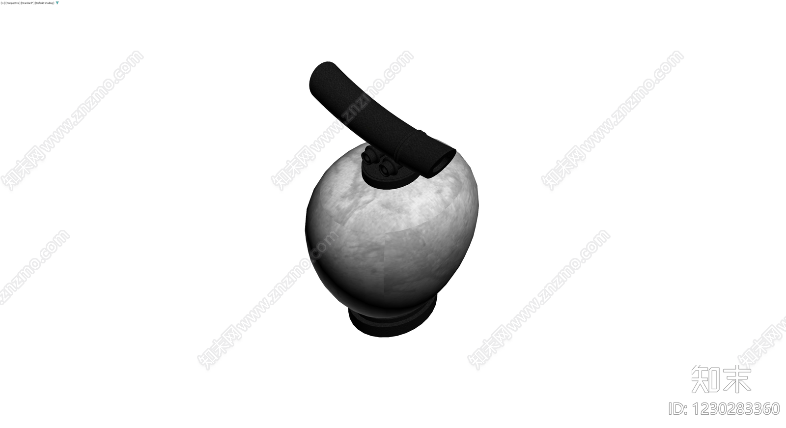 黑把手灰身陶瓷罐3D模型下载【ID:1230283360】