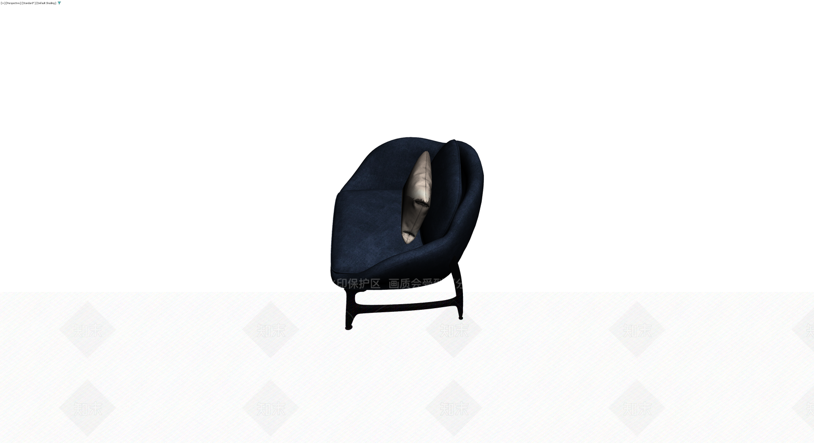 深蓝色单人休闲椅3D模型下载【ID:1230325454】