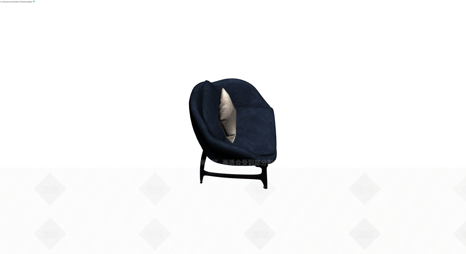 深蓝色单人休闲椅3D模型下载【ID:1230325454】