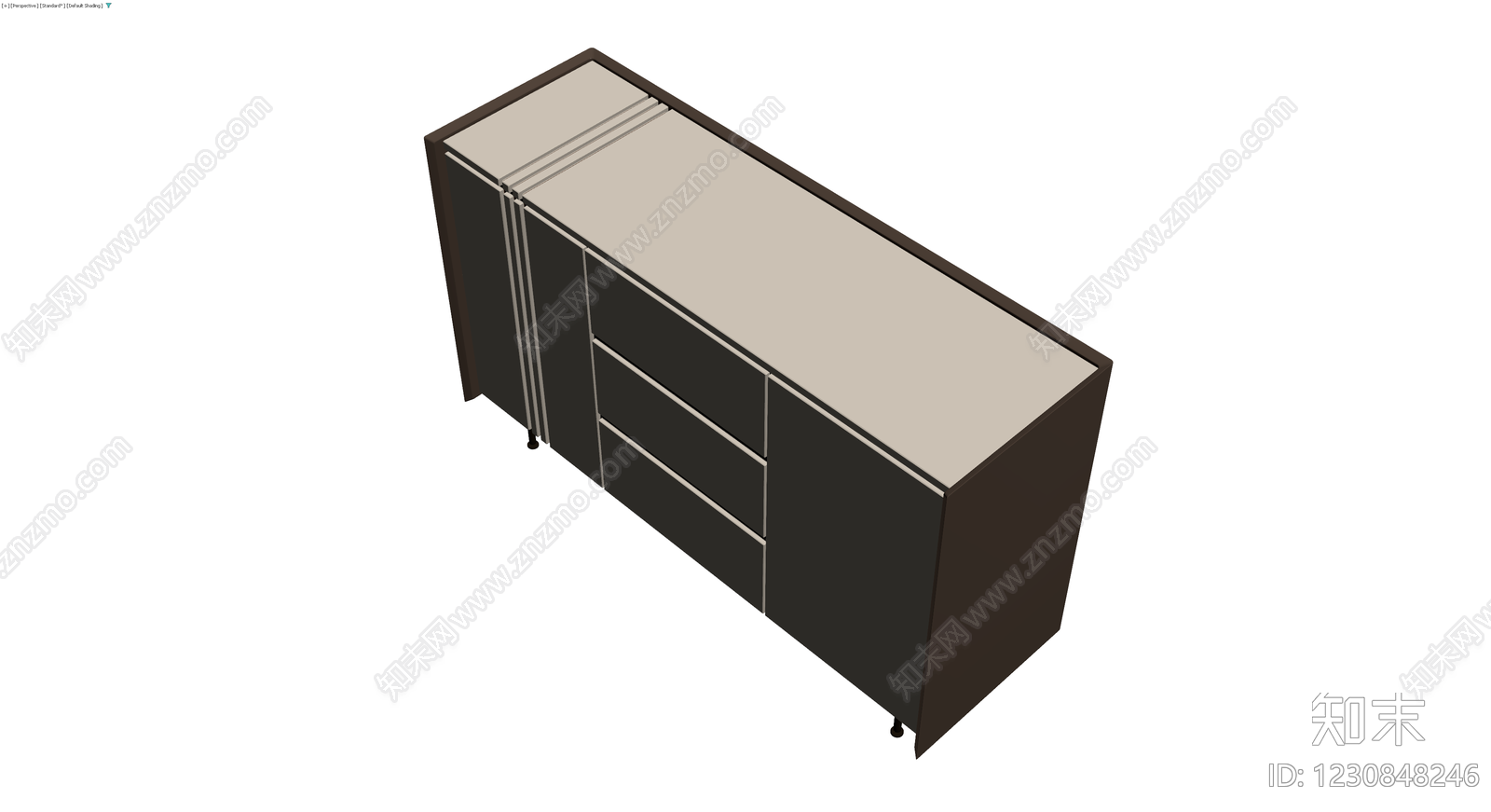 现代风格储物柜3D模型下载【ID:1230848246】