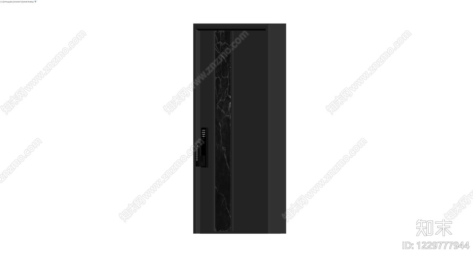 黑色大理石纹理入户门3D模型下载【ID:1229777944】