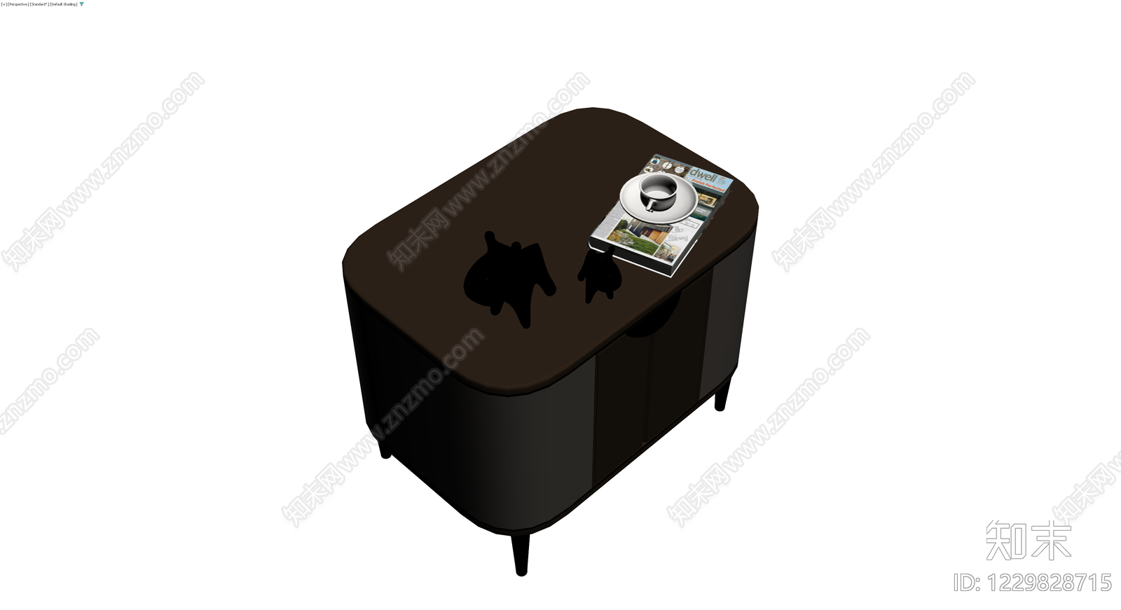 深色储物柜及摆件组合3D模型下载【ID:1229828715】