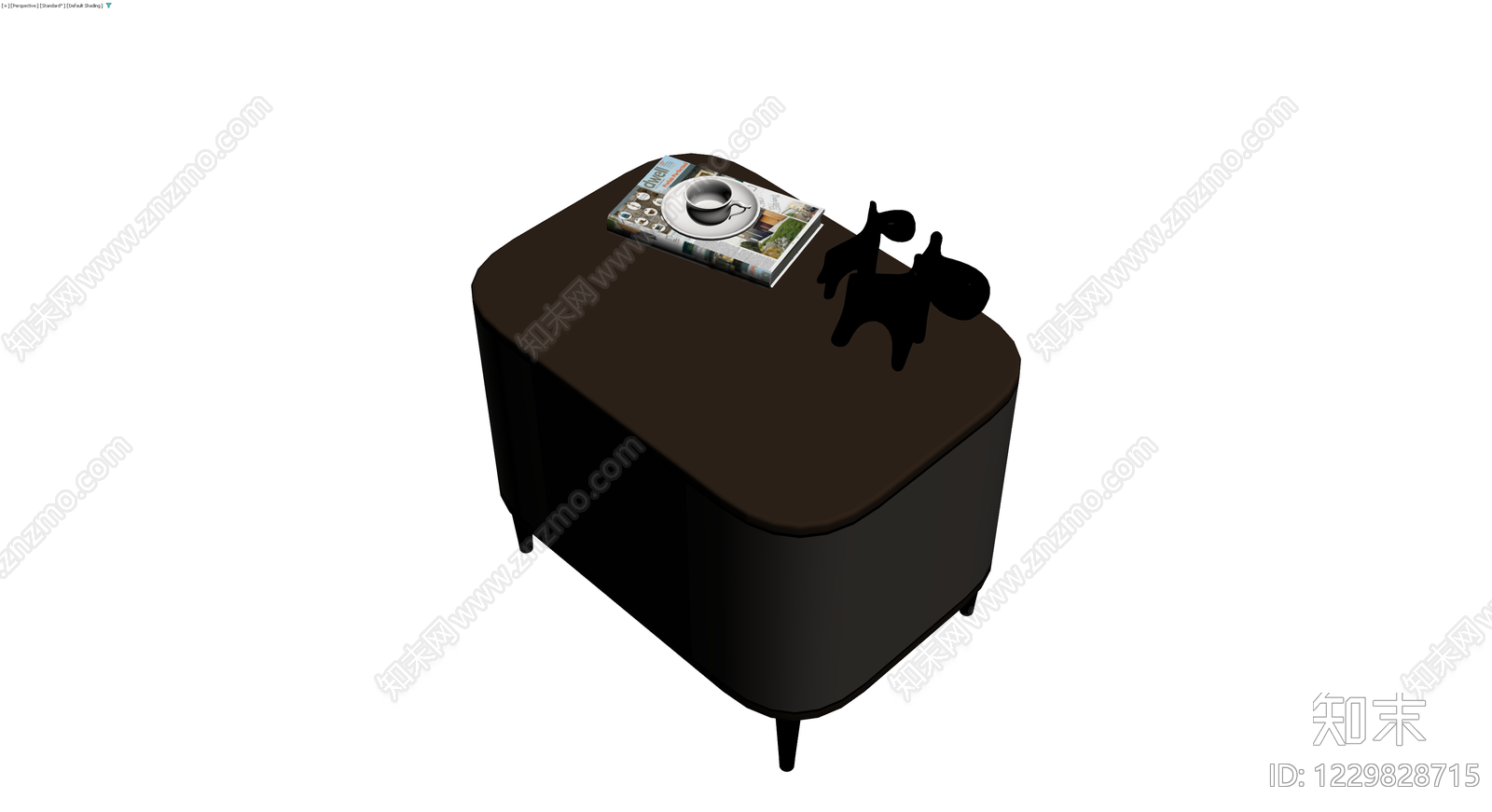 深色储物柜及摆件组合3D模型下载【ID:1229828715】
