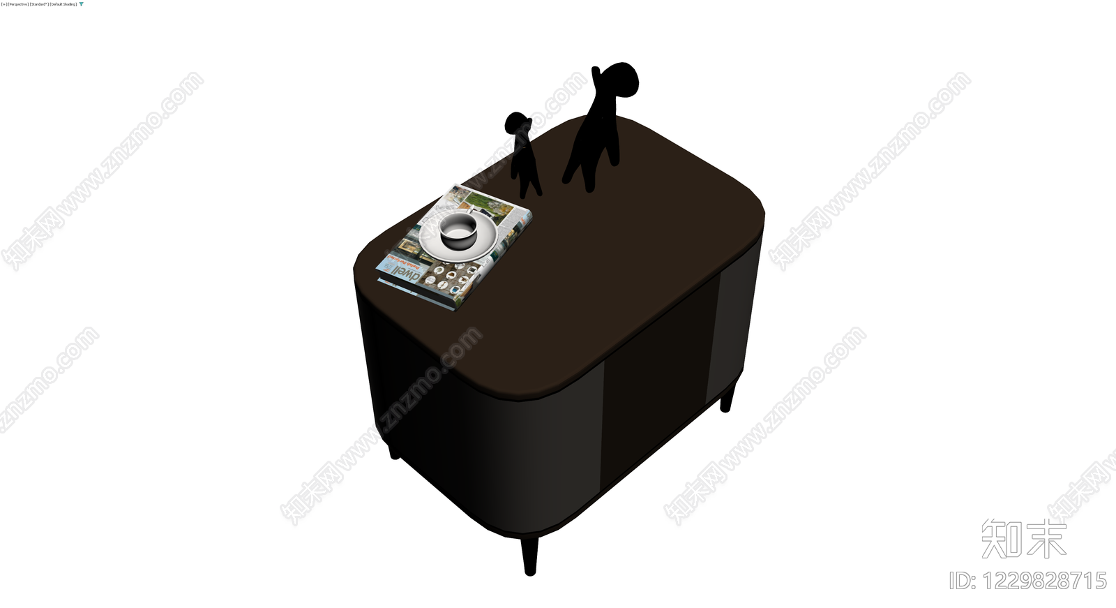 深色储物柜及摆件组合3D模型下载【ID:1229828715】