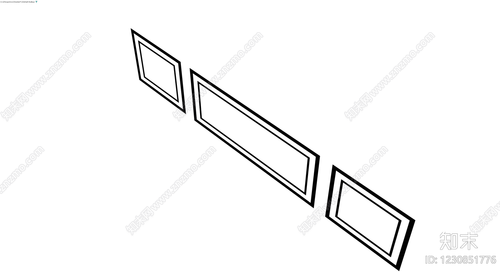 矩形组合框体装饰3D模型下载【ID:1230851776】