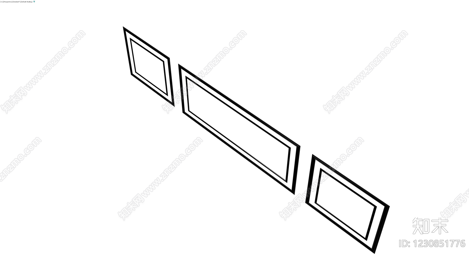 矩形组合框体装饰3D模型下载【ID:1230851776】