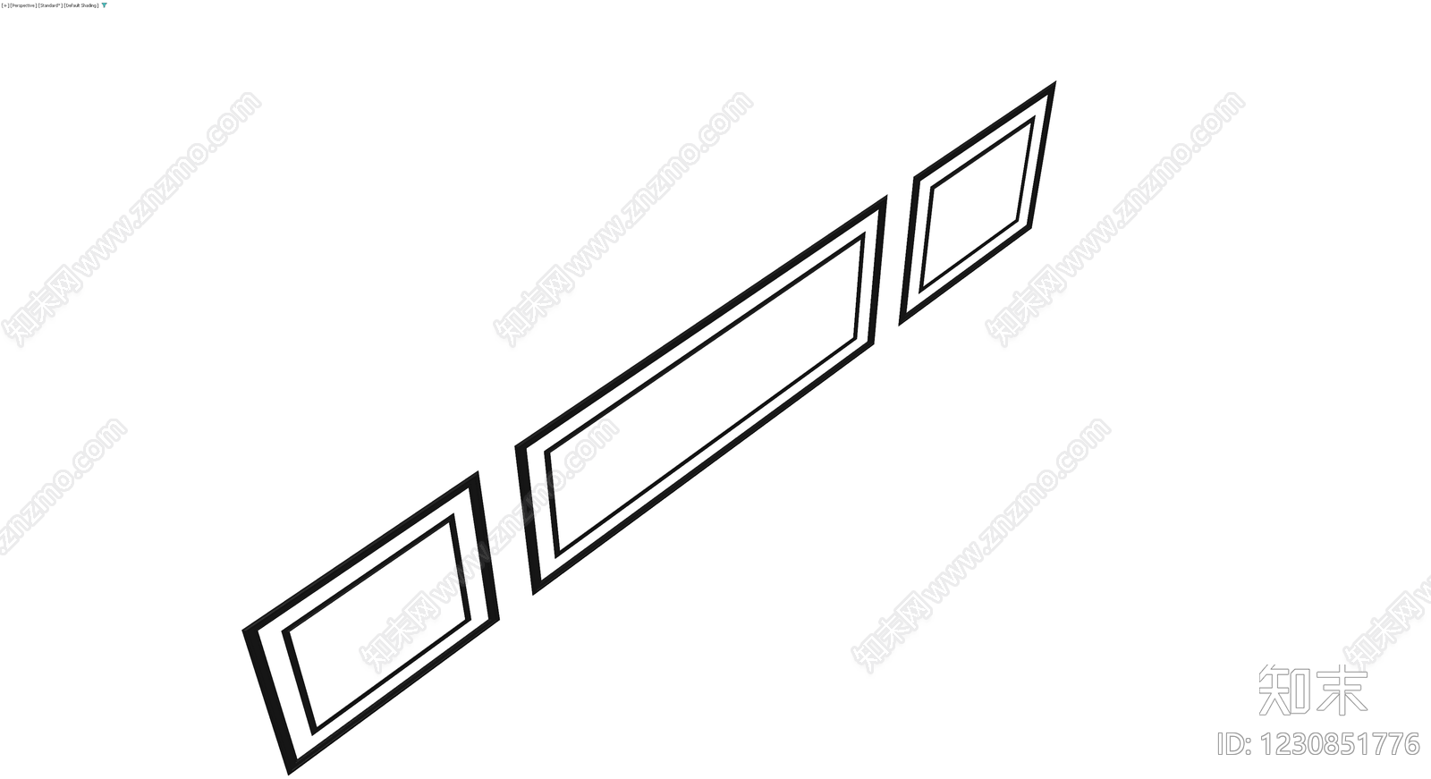 矩形组合框体装饰3D模型下载【ID:1230851776】