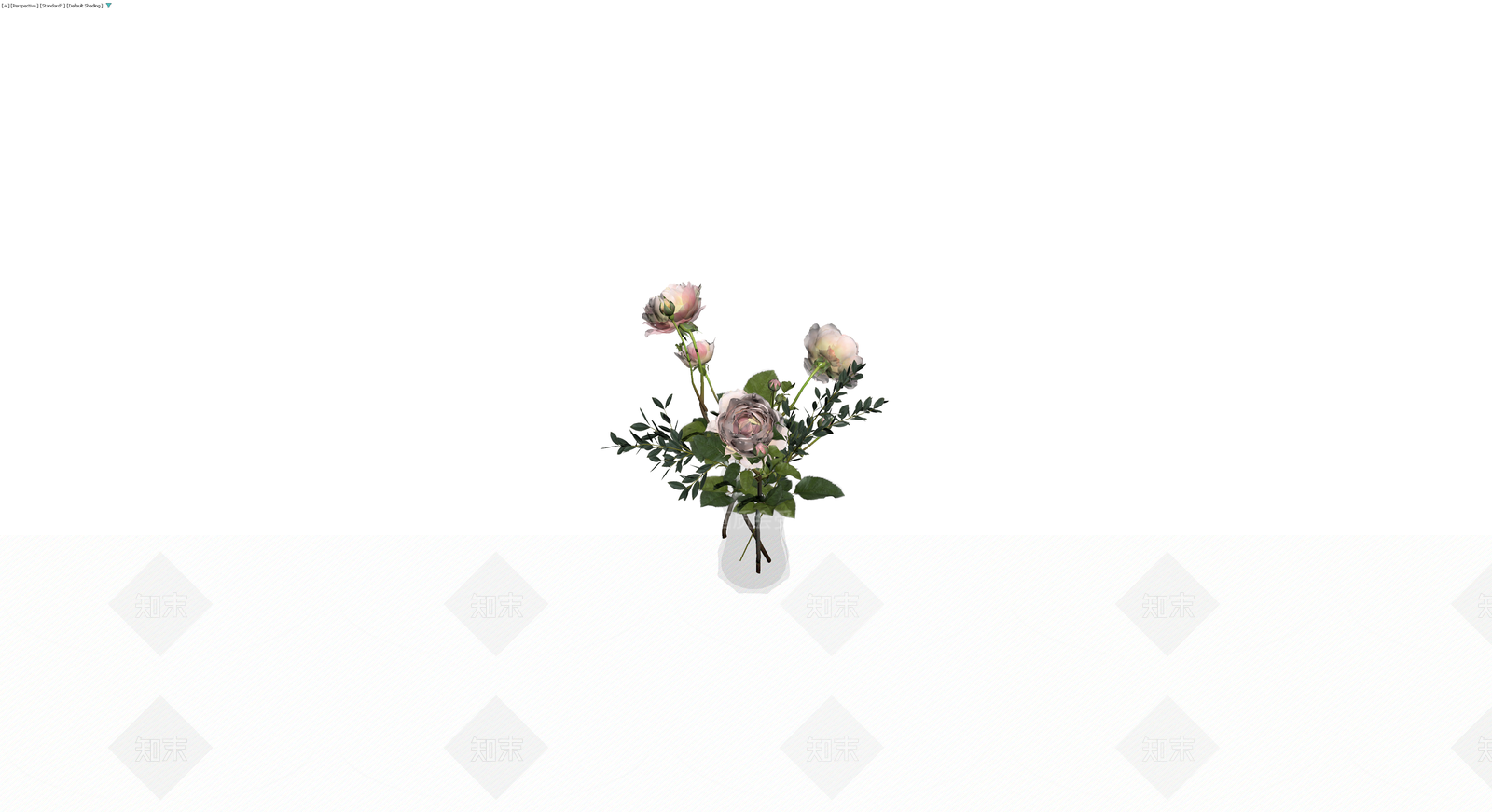 灰瓶粉色玫瑰花束3D模型下载【ID:1229976894】