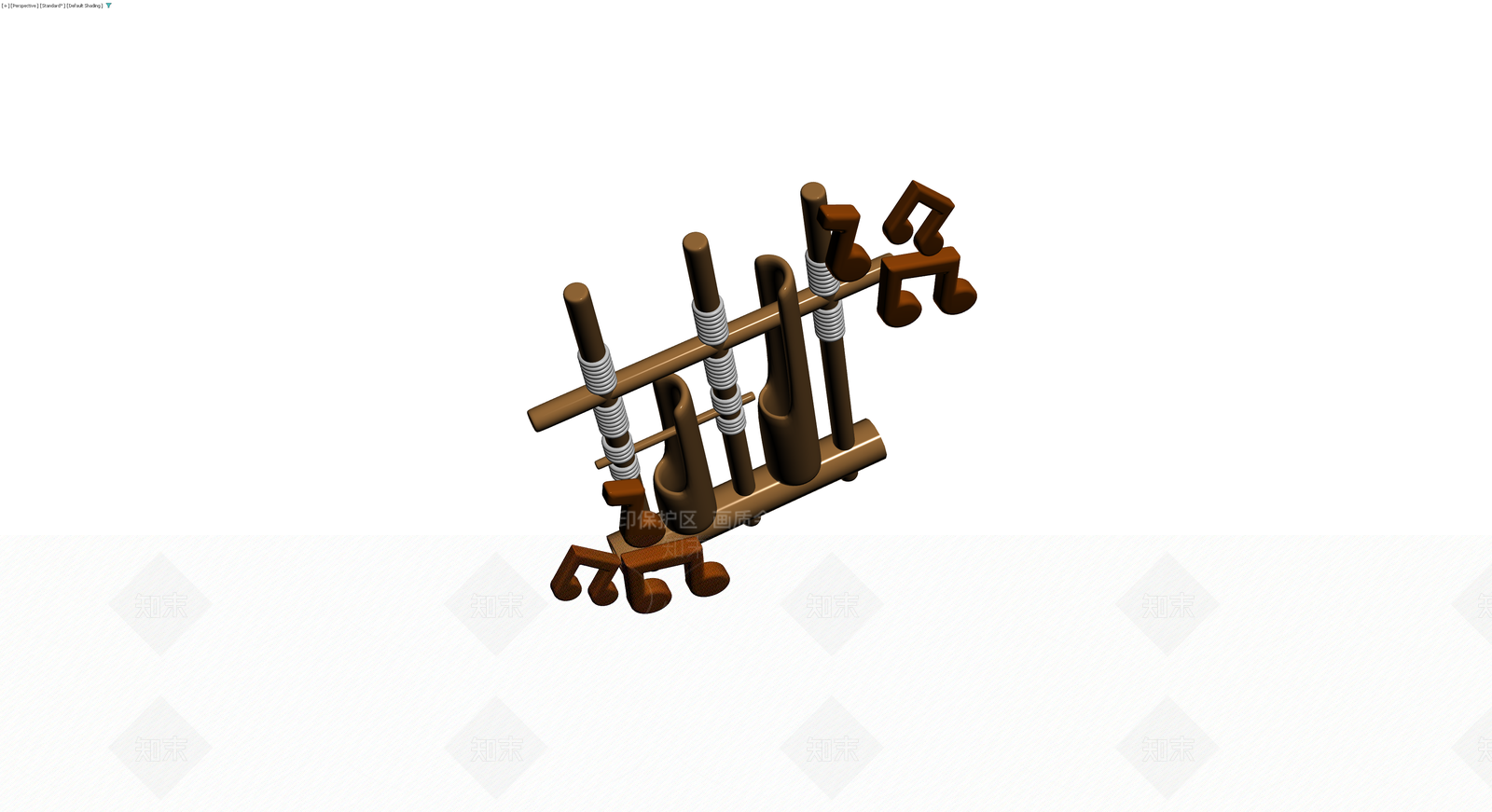 带音符装饰的竖琴3D模型下载【ID:1229990573】