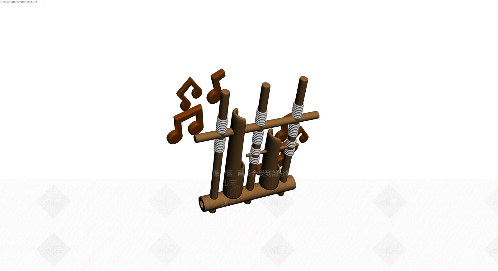 带音符装饰的竖琴3D模型下载【ID:1229990573】
