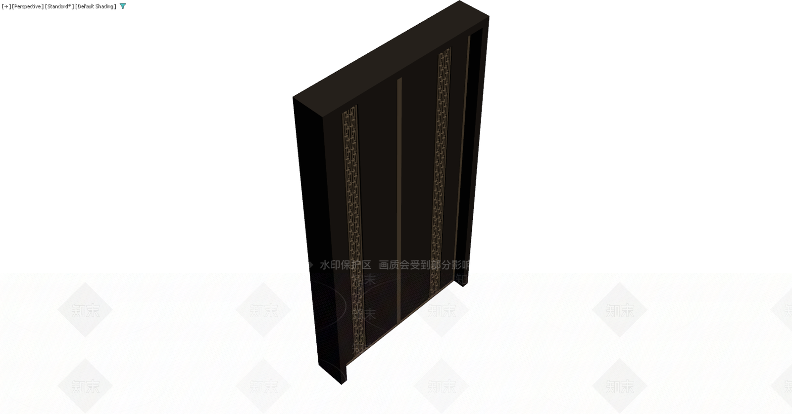 深色双开门装饰柜3D模型下载【ID:1229588570】