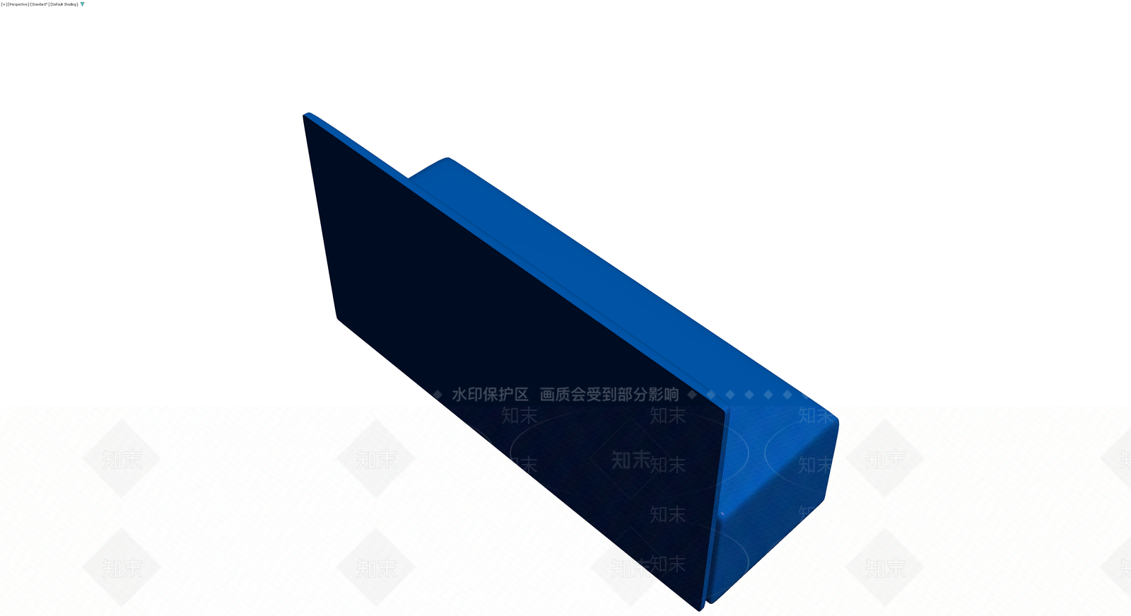 蓝色L型沙发组件3D模型下载【ID:1230371889】