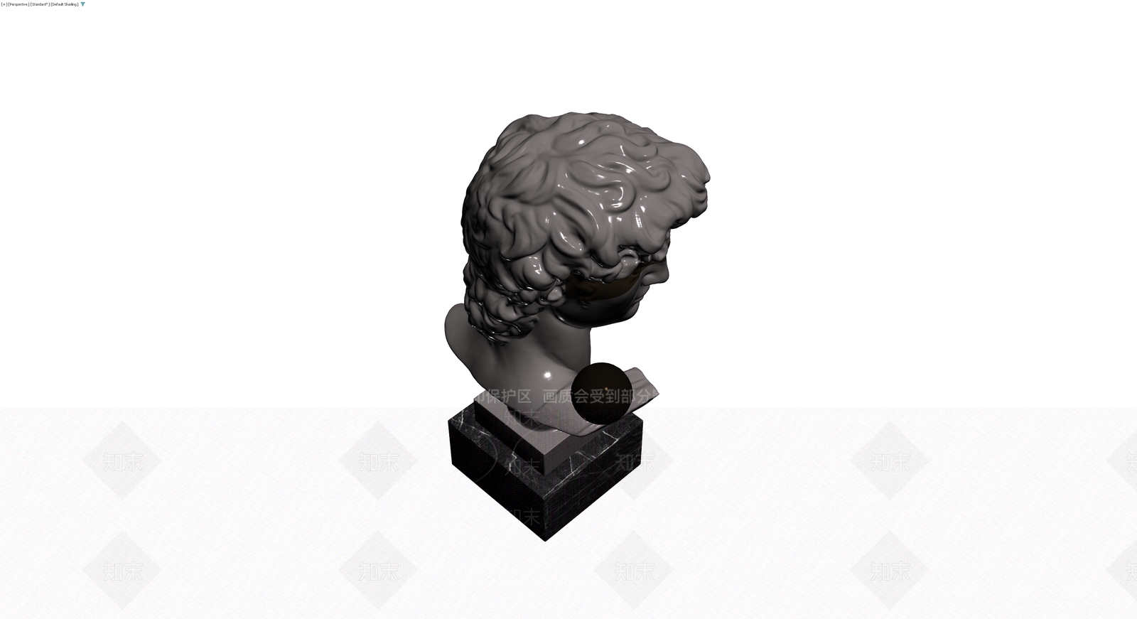 大卫石膏半身像雕塑3D模型下载【ID:1230766294】