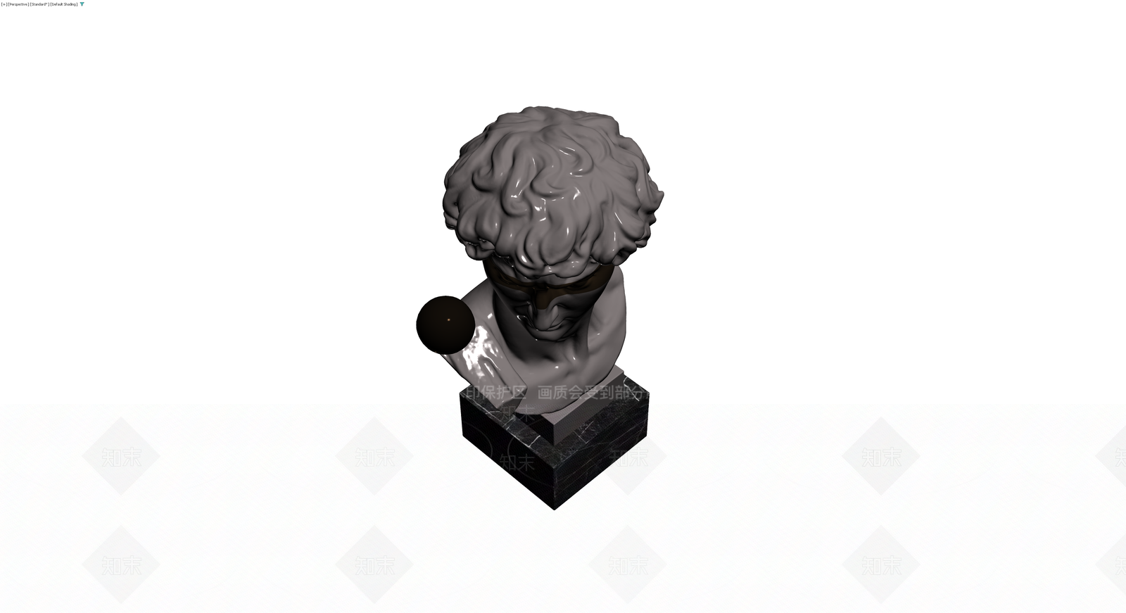 大卫石膏半身像雕塑3D模型下载【ID:1230766294】
