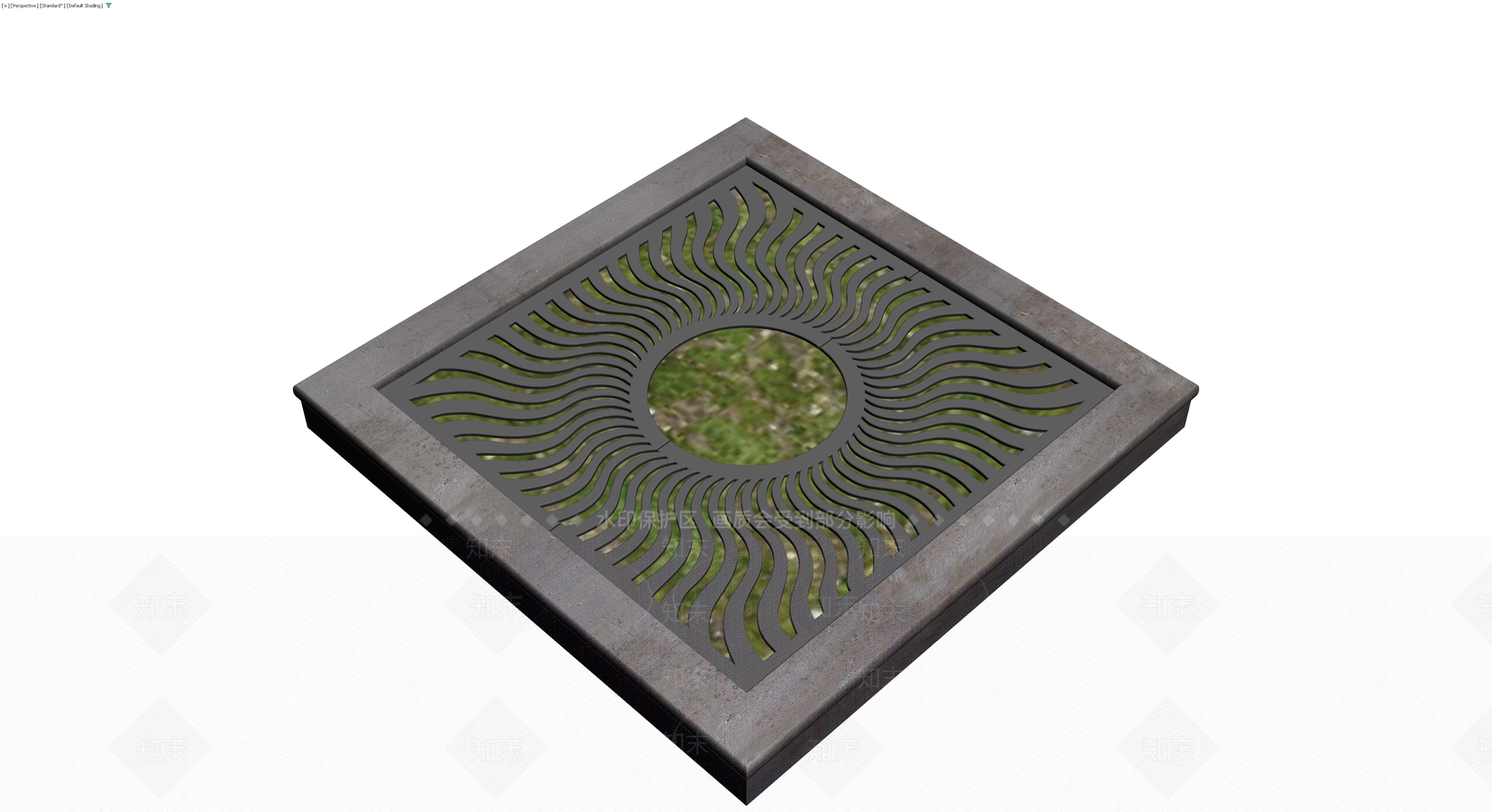 方形镂空金属井盖3D模型下载【ID:1230794143】