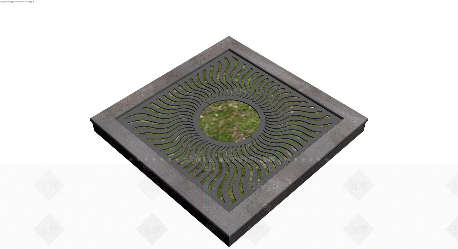 方形镂空金属井盖3D模型下载【ID:1230794143】