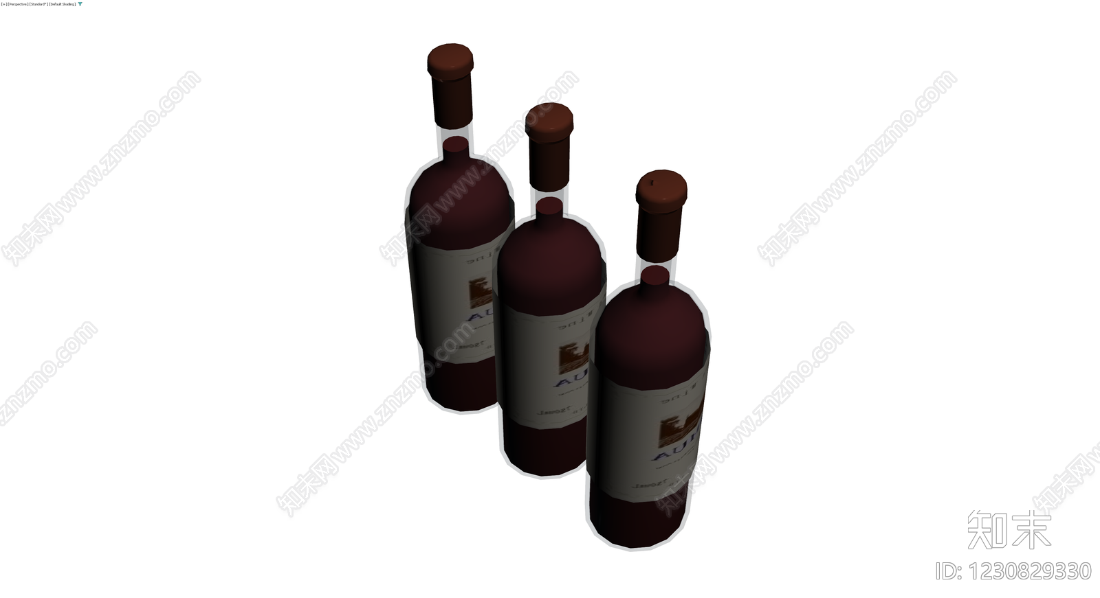 红酒瓶组合模型3D模型下载【ID:1230829330】