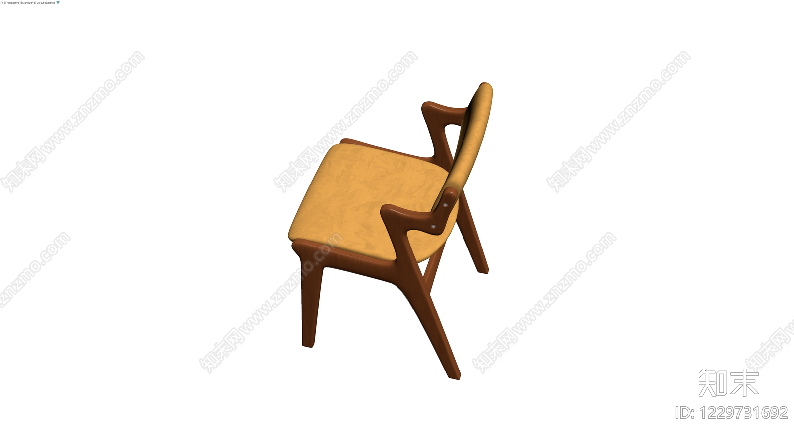 黄垫木框餐椅3D模型下载【ID:1229731692】
