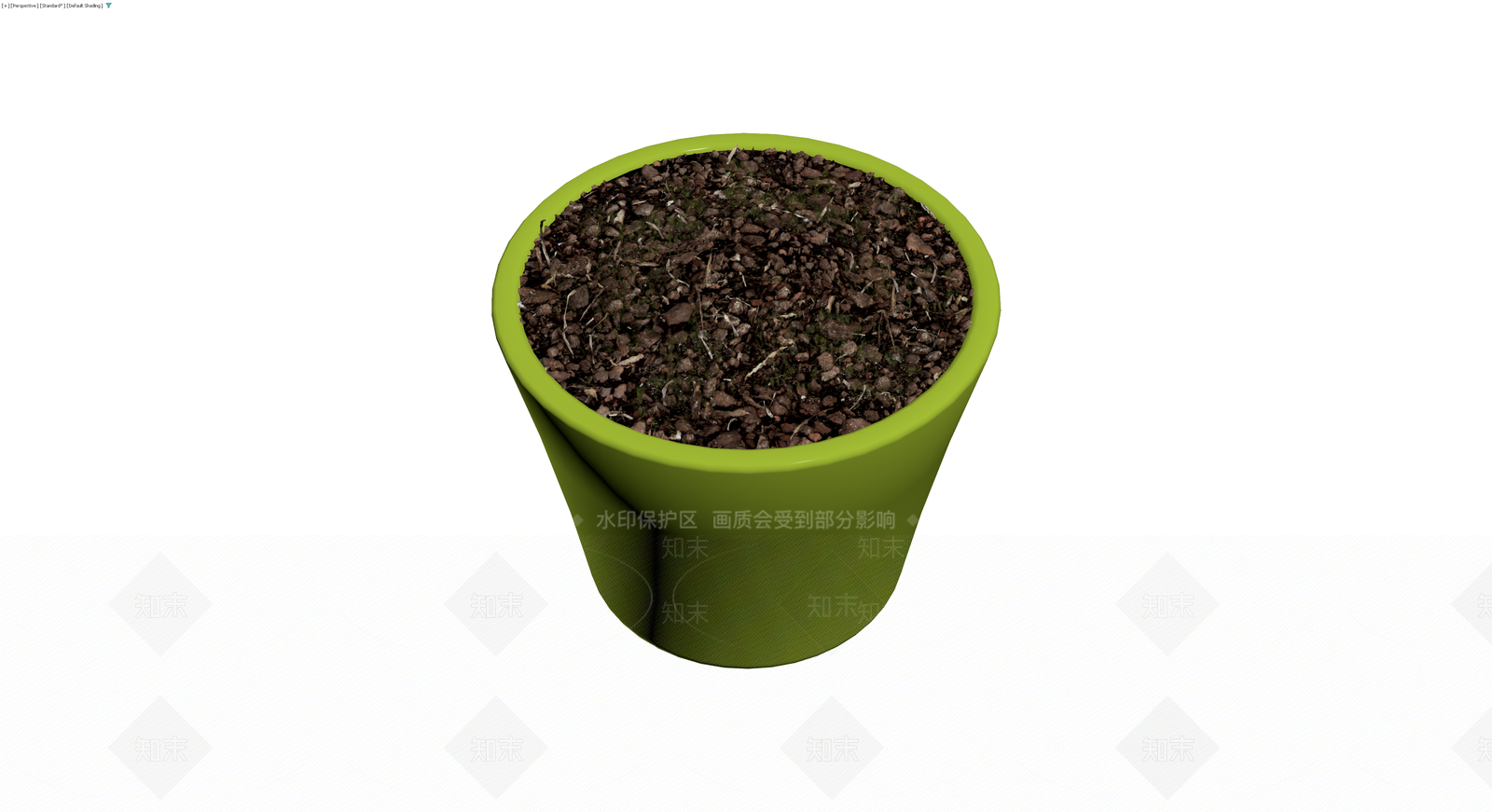 绿色方形花盆盆栽3D模型下载【ID:1229845663】