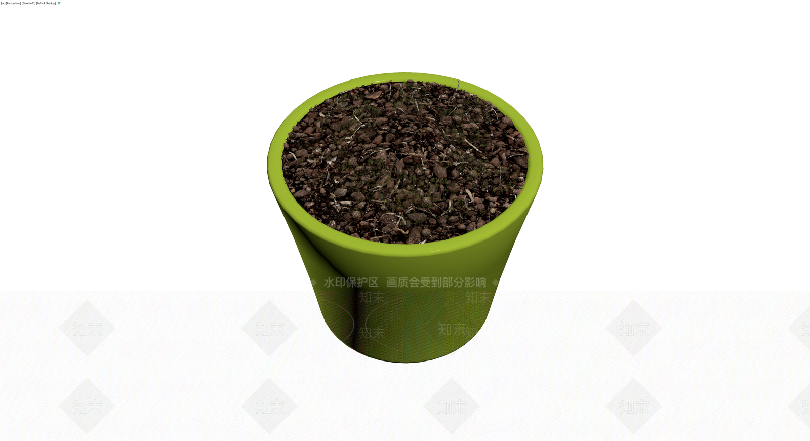 绿色方形花盆盆栽3D模型下载【ID:1229845663】