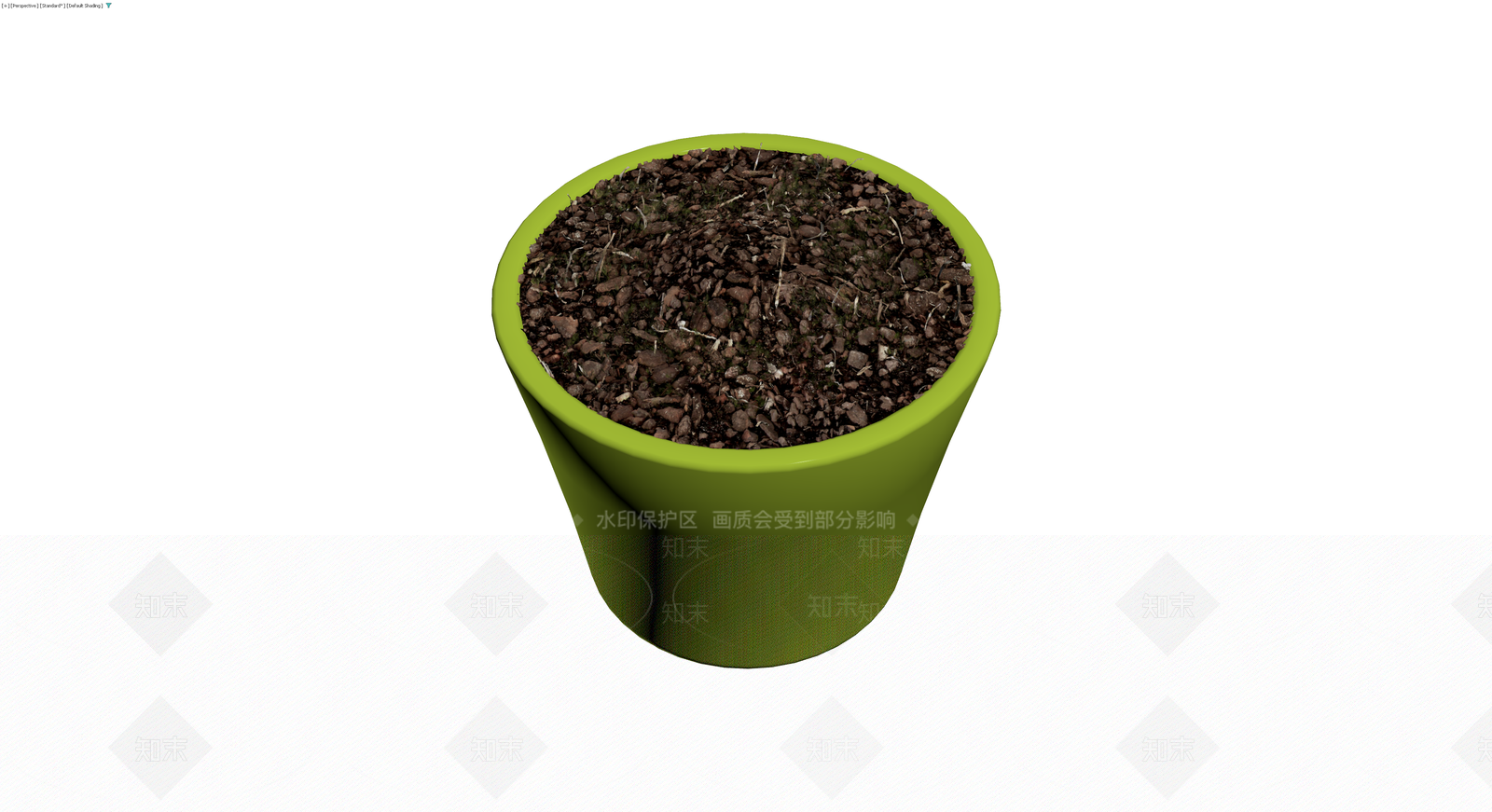 绿色方形花盆盆栽3D模型下载【ID:1229845663】