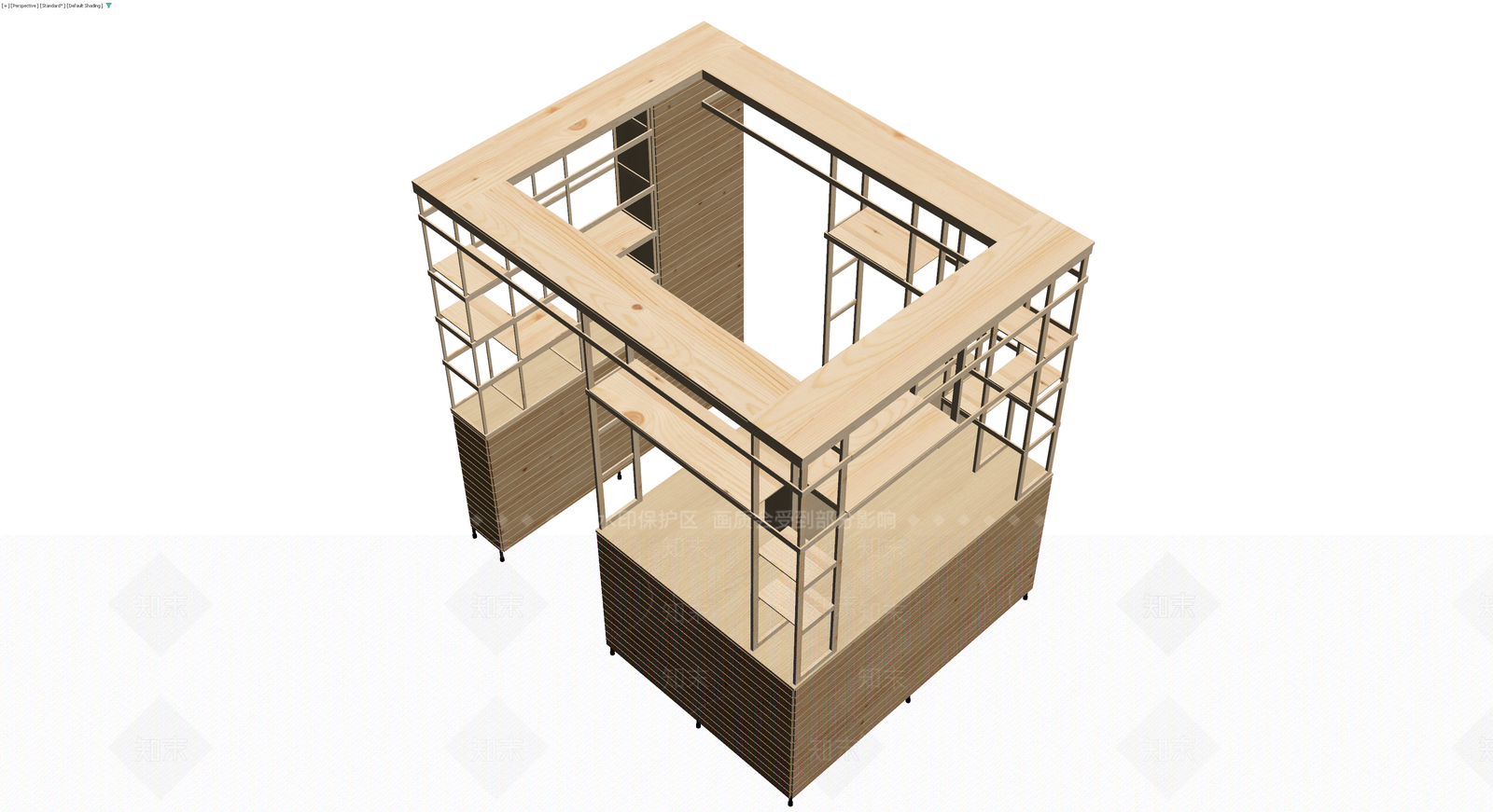 木质结构展示台3D模型下载【ID:1230667352】