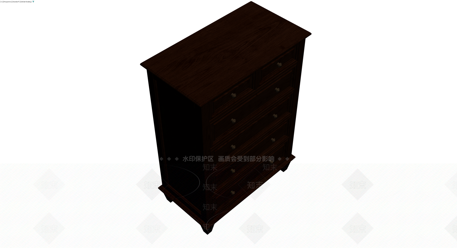 深色实木五斗柜3D模型下载【ID:1229951285】