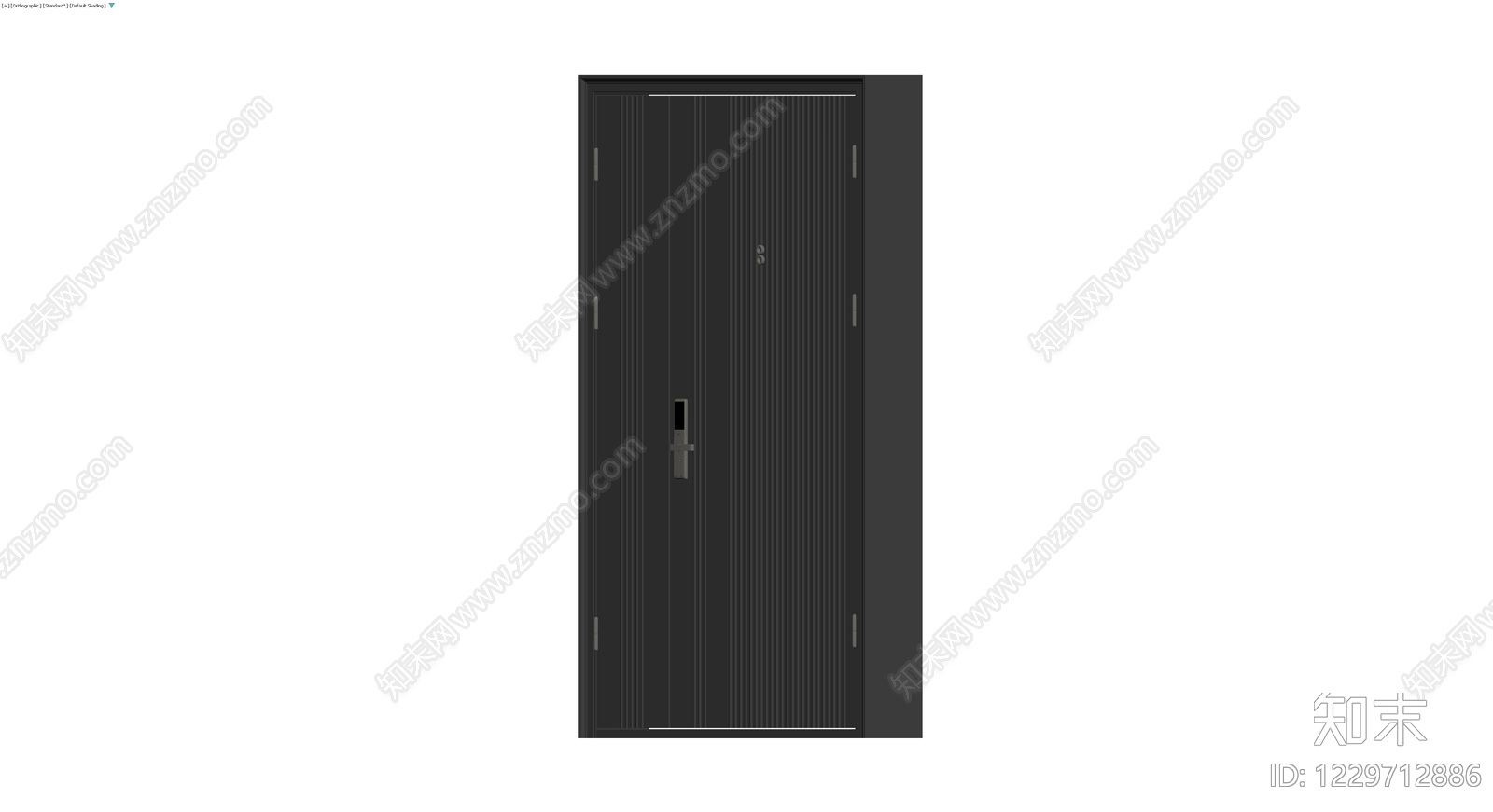 黑色竖纹智能入户门3D模型下载【ID:1229712886】