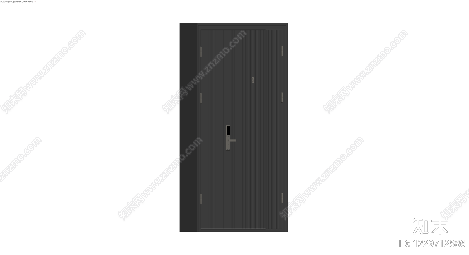 黑色竖纹智能入户门3D模型下载【ID:1229712886】