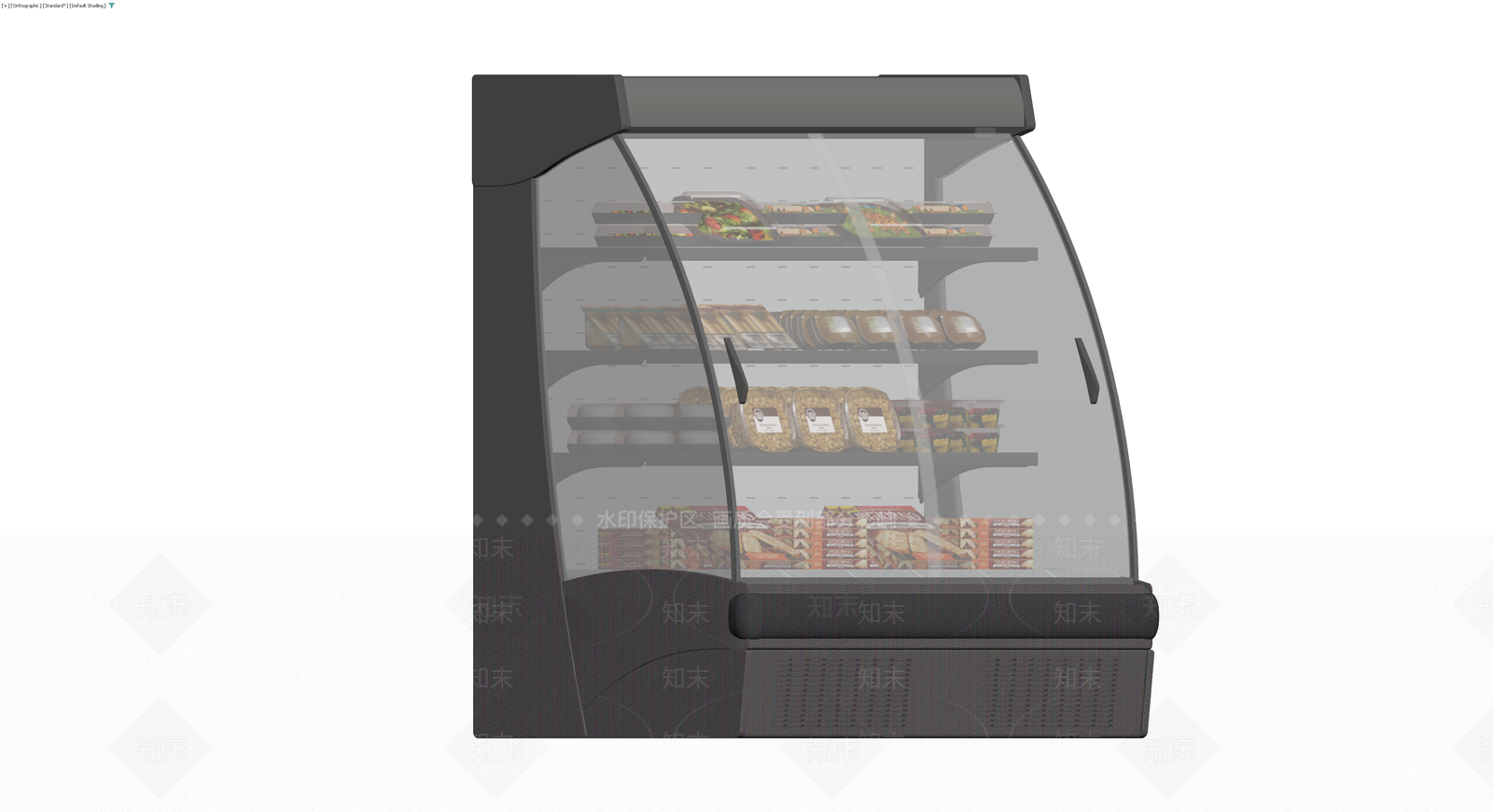 黑色弧形玻璃展示柜3D模型下载【ID:1230401440】