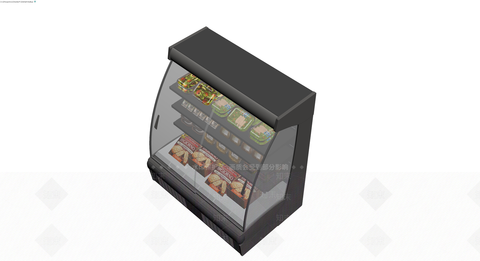 黑色弧形玻璃展示柜3D模型下载【ID:1230401440】